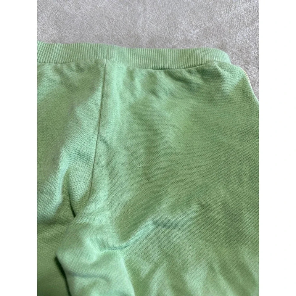 Girls green athletic shorts striped heart logo sports back to school playwear